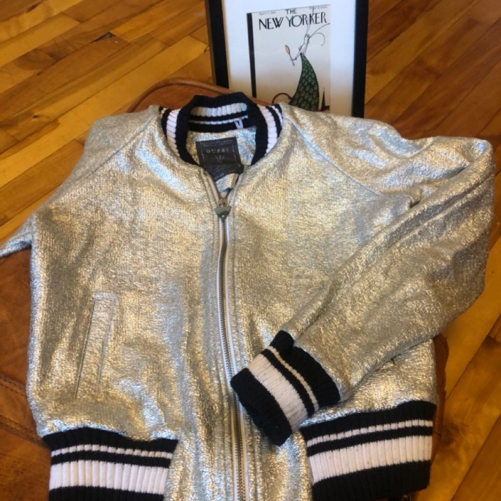Silver Guess bomber jacket - Picture 5 of 9